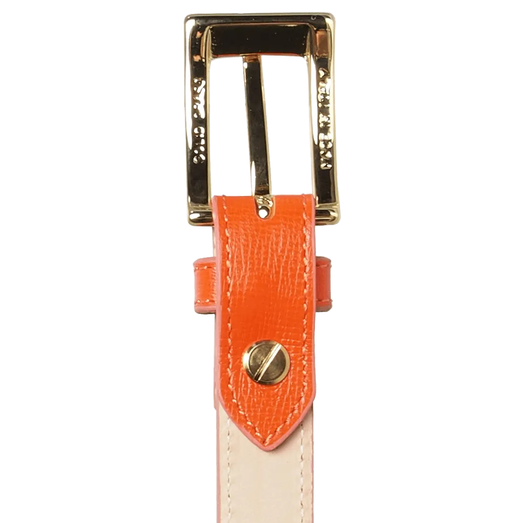 20 mm Saffiano Leather Belt Orange