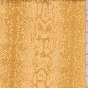 3 1/4 YD PC-Deep Gold Snakeskin Satin Jacquard Fabric