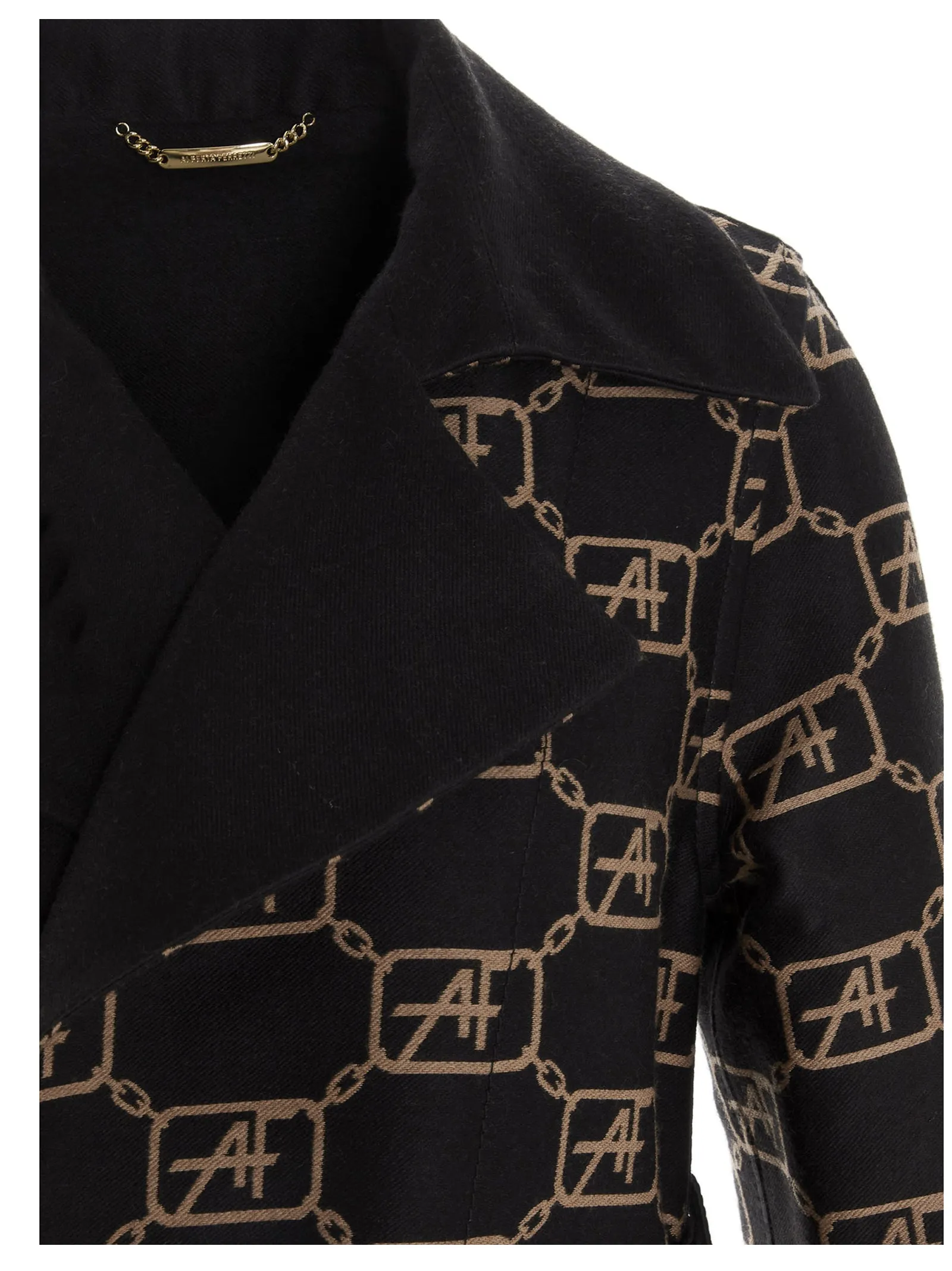 Alberta Ferretti All Over Logo Reversible Coat