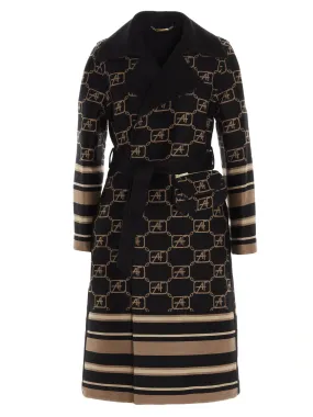 Alberta Ferretti All Over Logo Reversible Coat