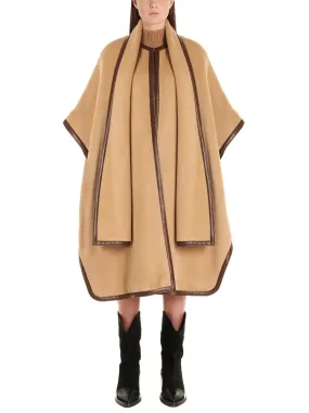 Alberta Ferretti Contrast Trimmed Cape