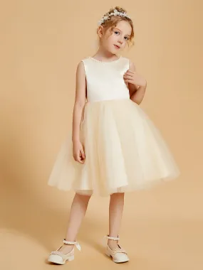 Beaded Elegant Flower Girl Dresses with Open Back