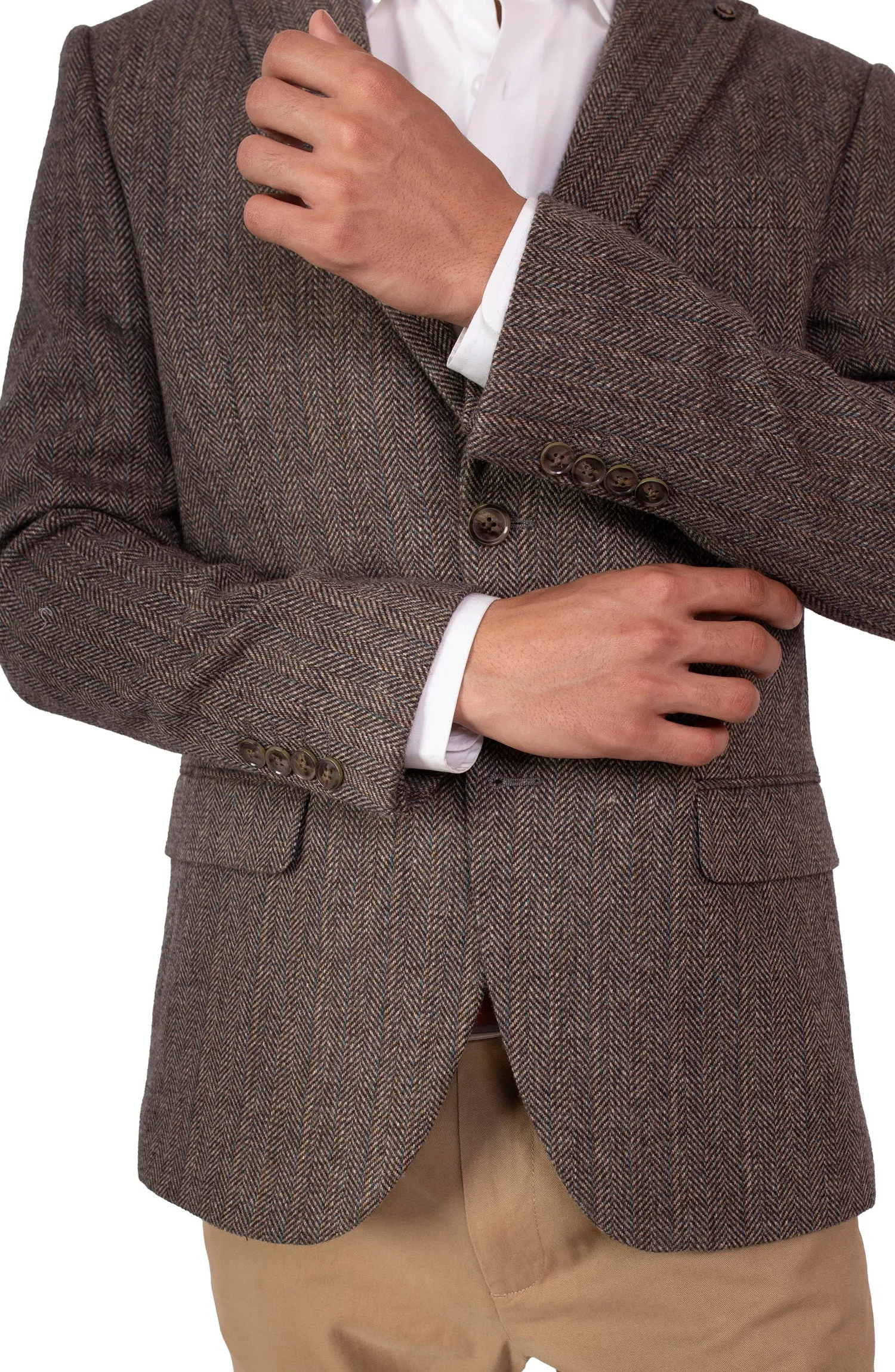 Brown Herringbone Blazer