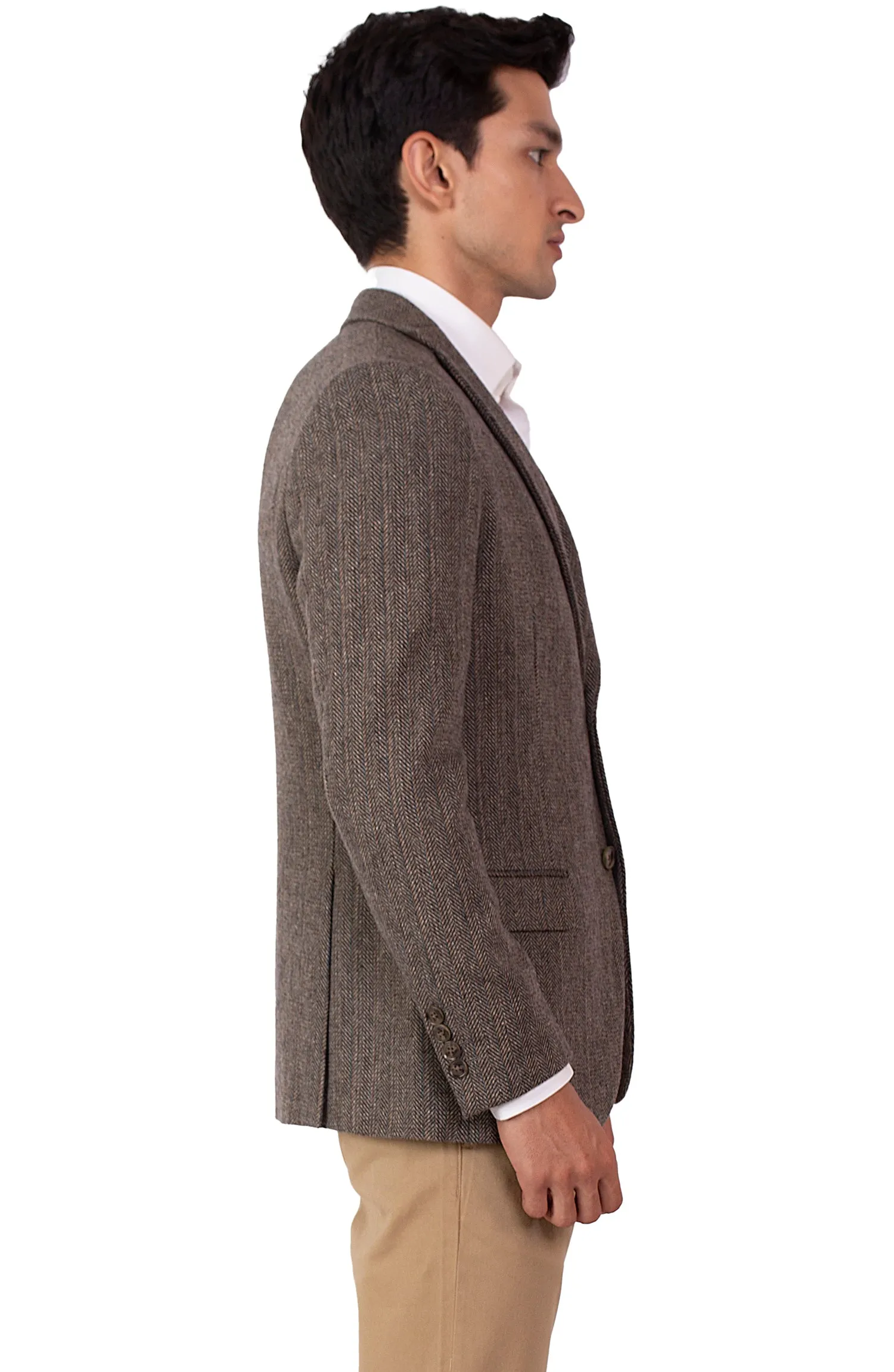 Brown Herringbone Blazer