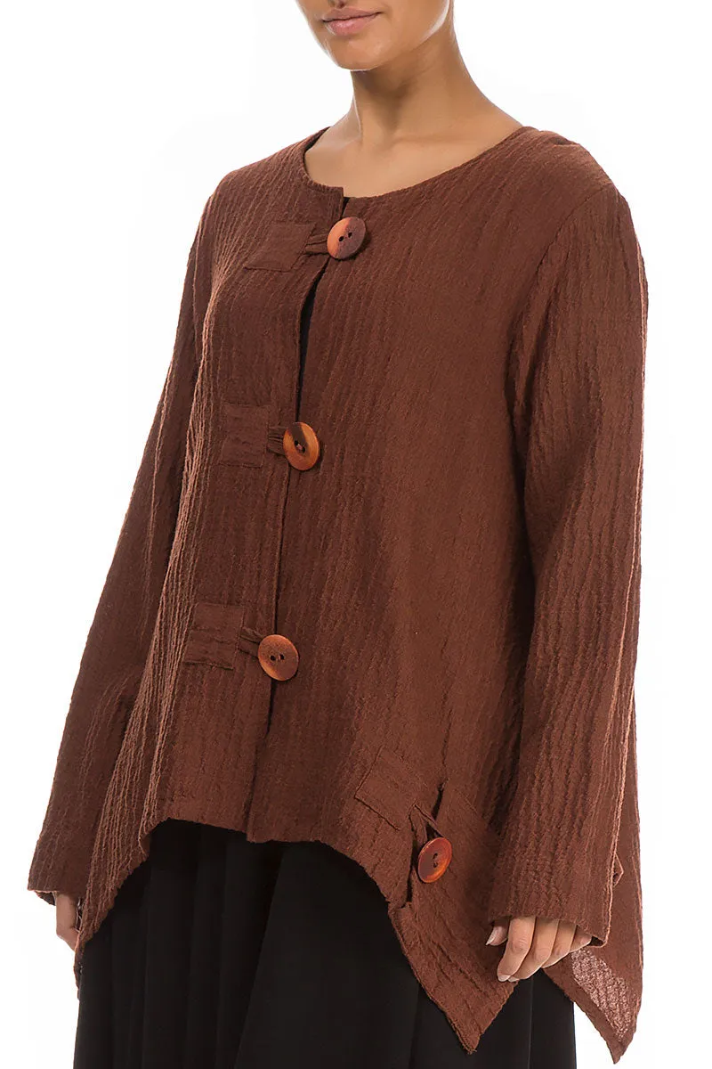 Buttoned Brown Wool Jacket