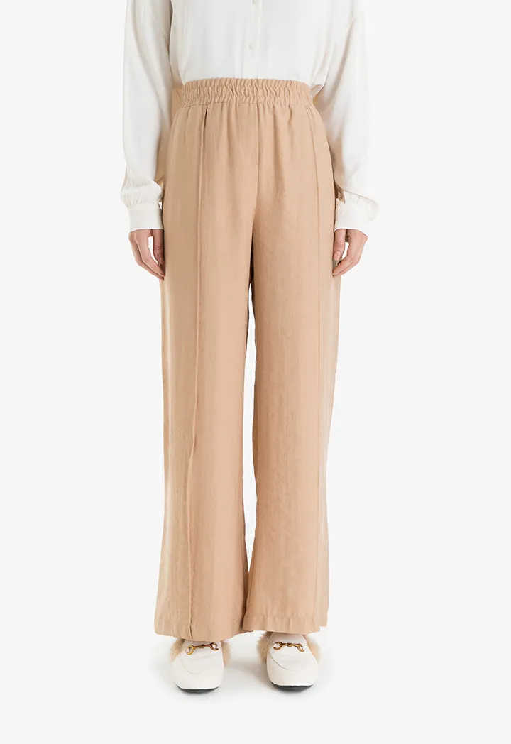 Choice Wide Leg Comfy Trouser Beige