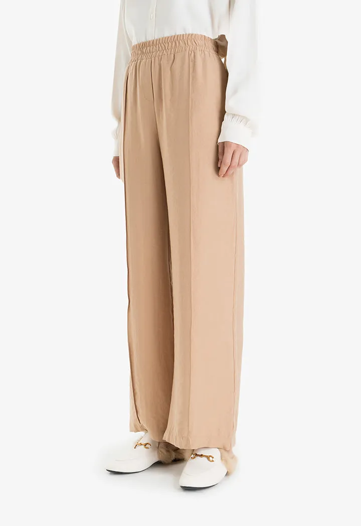 Choice Wide Leg Comfy Trouser Beige