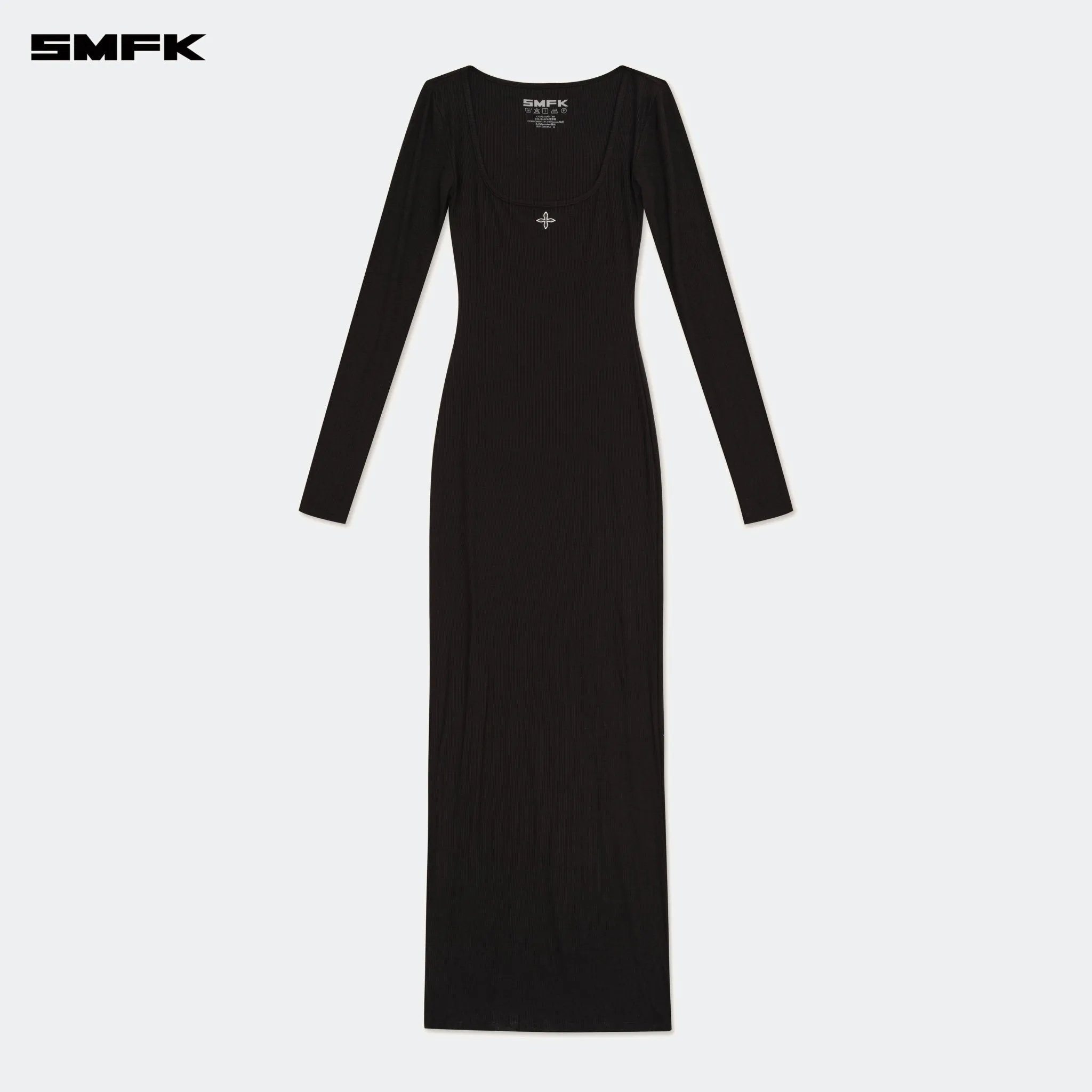 Compass Hug Skin One-Piece Long Dress Black