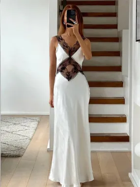 Elegant Lace Trim Cocktail Dress for Wedding Guests