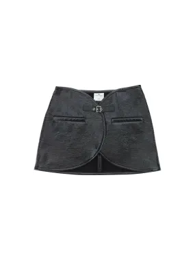 Ellipse Leather Mini Skirt