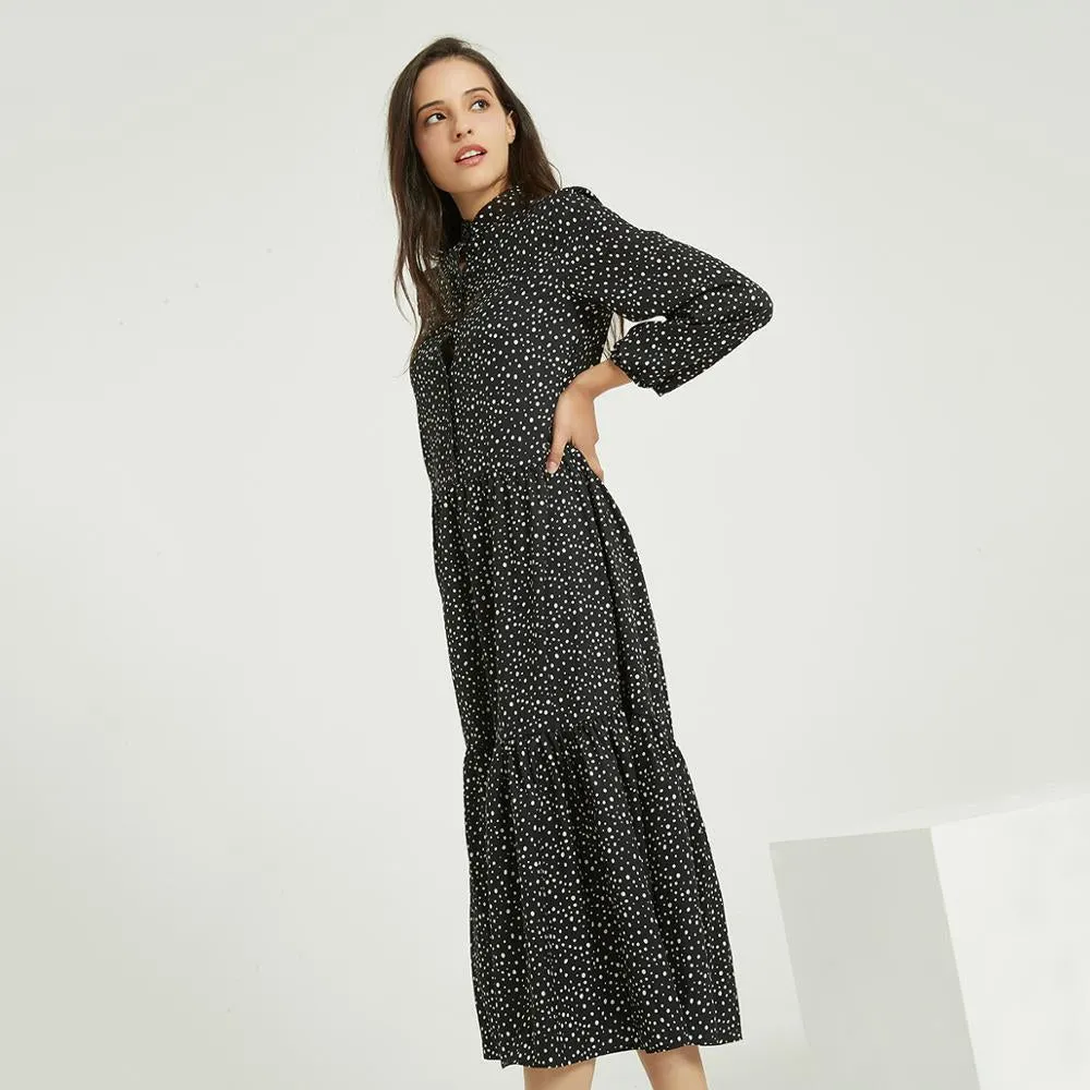 FashionSierra - Elegant Loose Dot Print Dresses