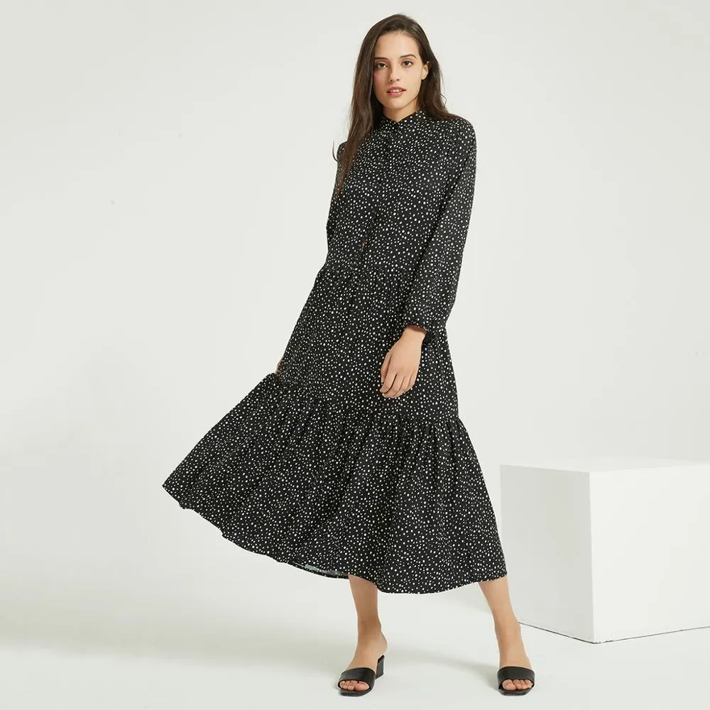 FashionSierra - Elegant Loose Dot Print Dresses