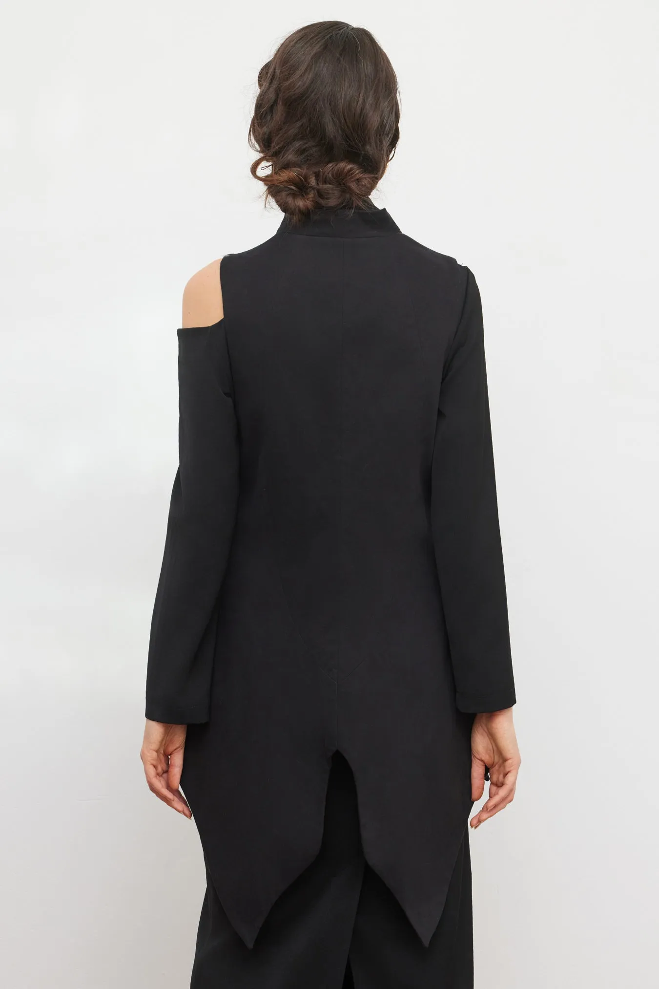 Formal Asymmetric Tailored Vest Black