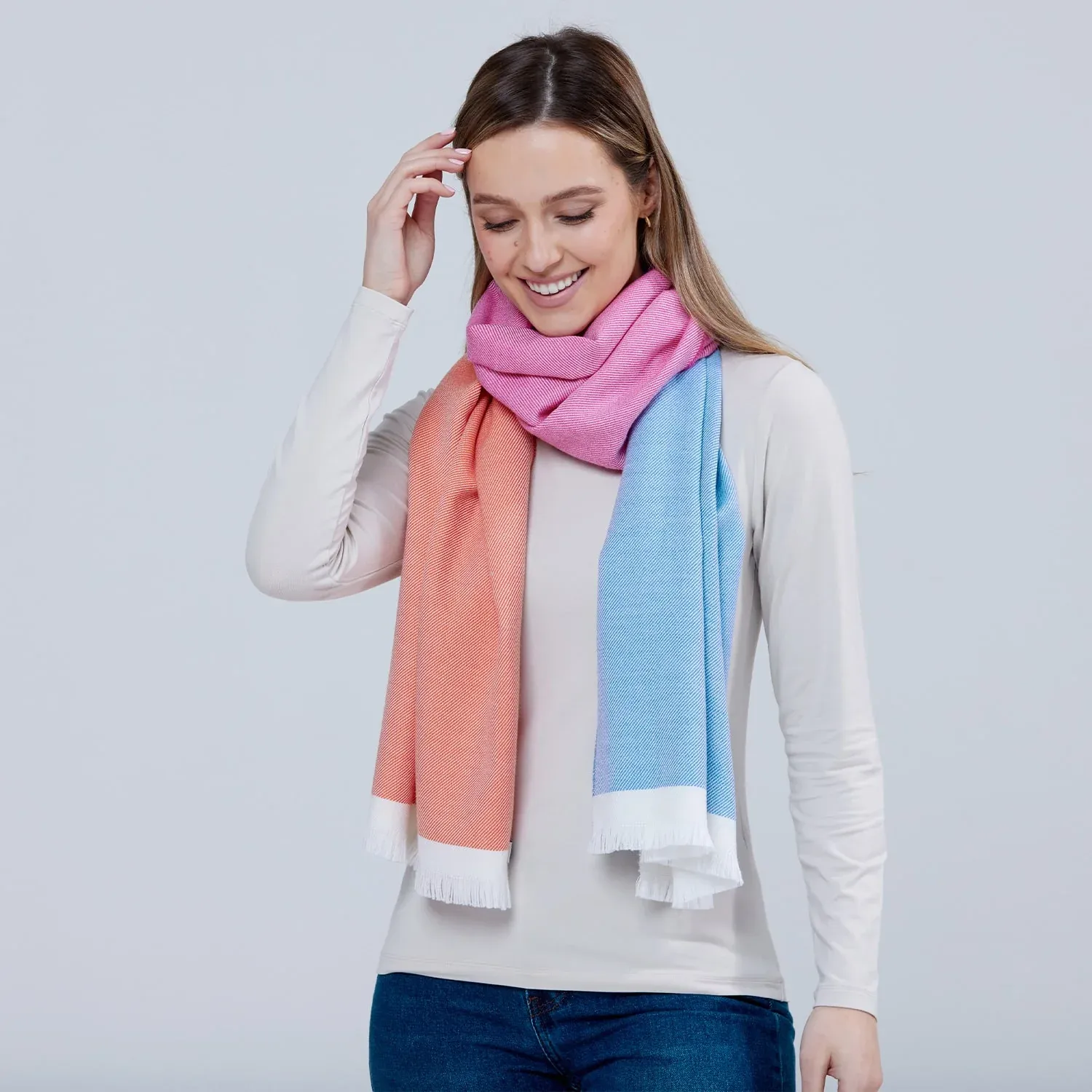 Foxford Multi Stripe Merino Wool Scarf