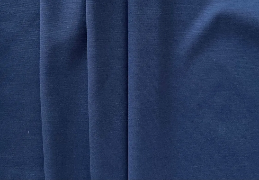 High-End Marine Blue Rayon Viscose Ponte Double-Knit (Made in Italy)