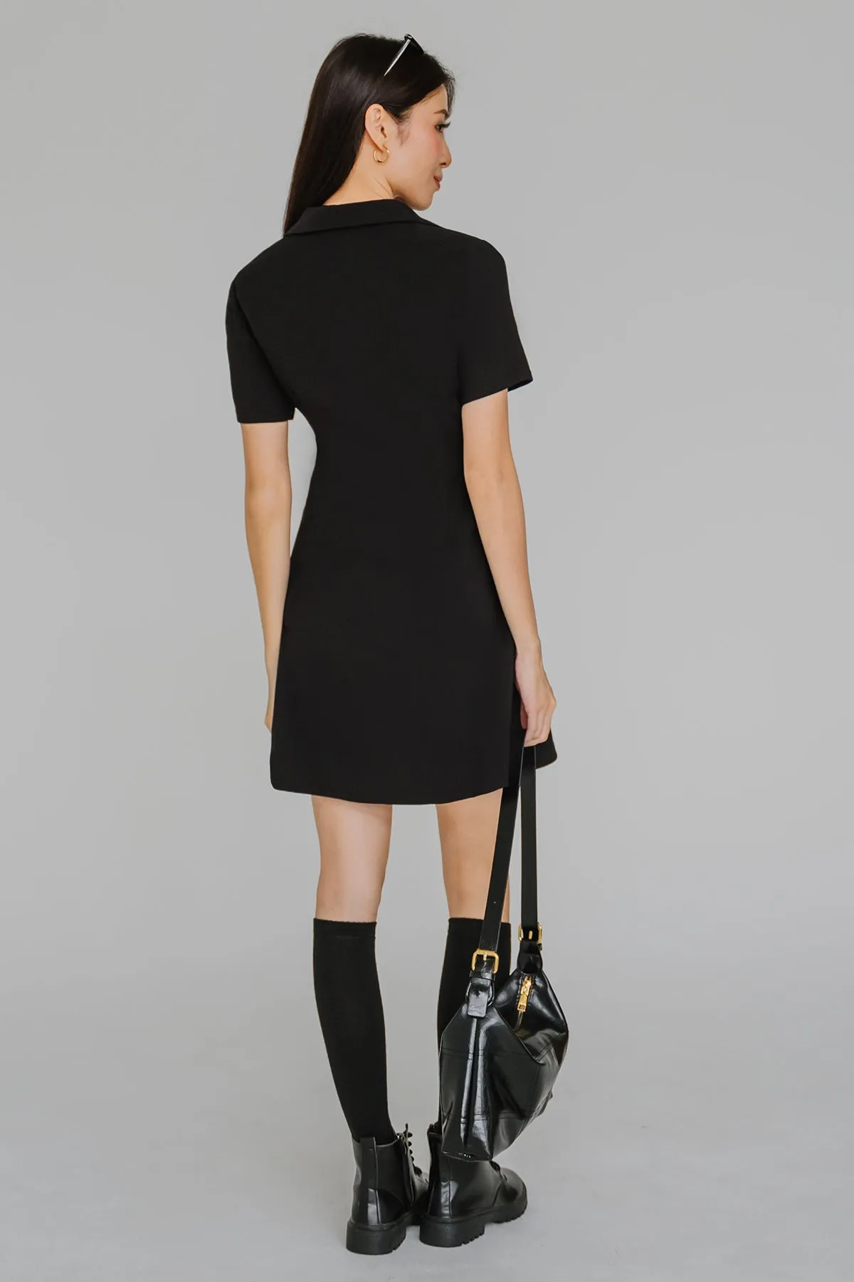 Hourglass Tailored Shirt Dress (Black)