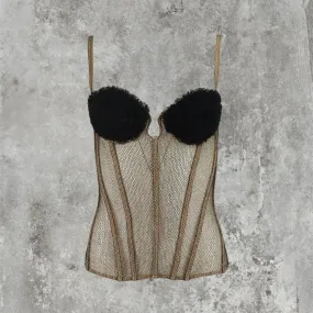 JEAN PAUL GAULTIER X LA PERLA RUFFLED MESH CORSET