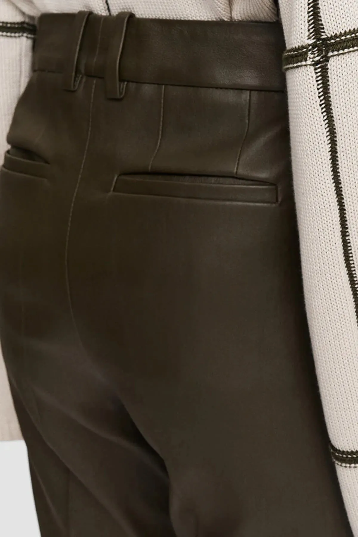 Joseph Stretch Leather Coleman Pant - Hass Avocado