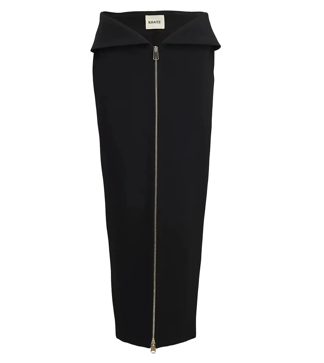 KHAITE Pepita Black Skirt Front Zip Skirt