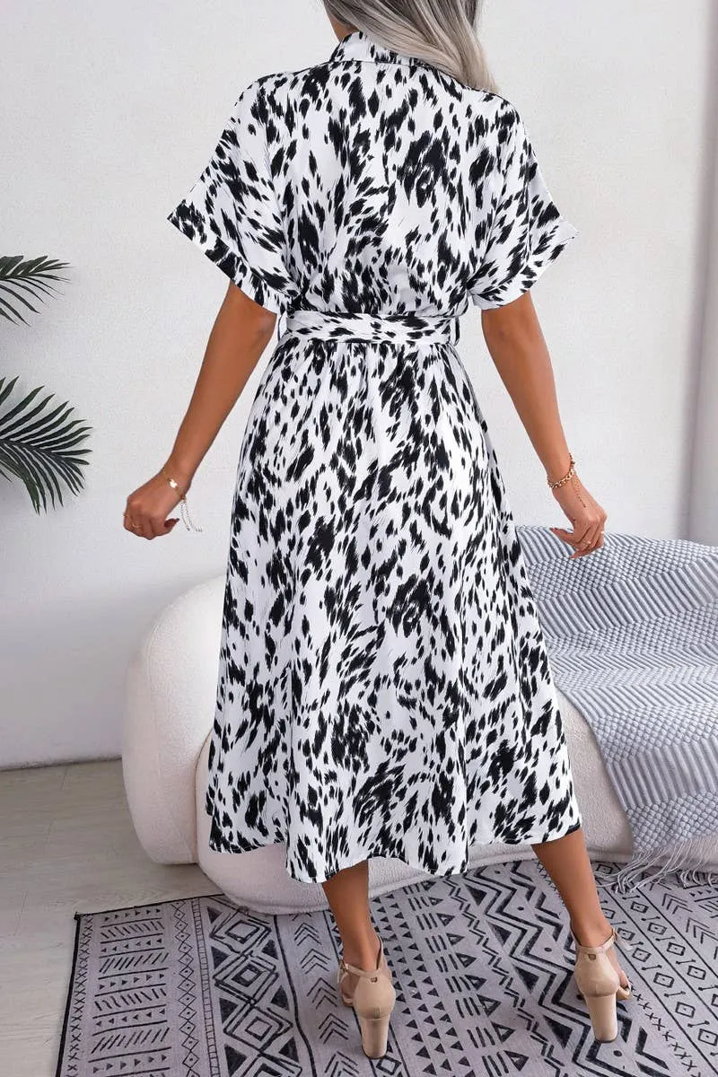 Lily Clothing Loose Leopard Print Lace Up Shirt Dress (30% off dress sale!)