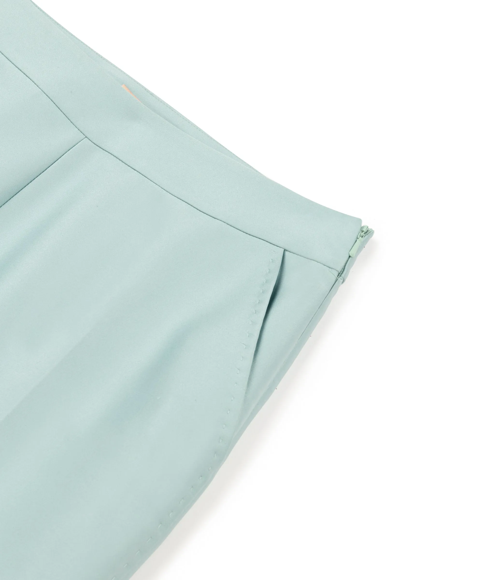 Machka Satin Duchess Cigarette Fit Trousers Light Green