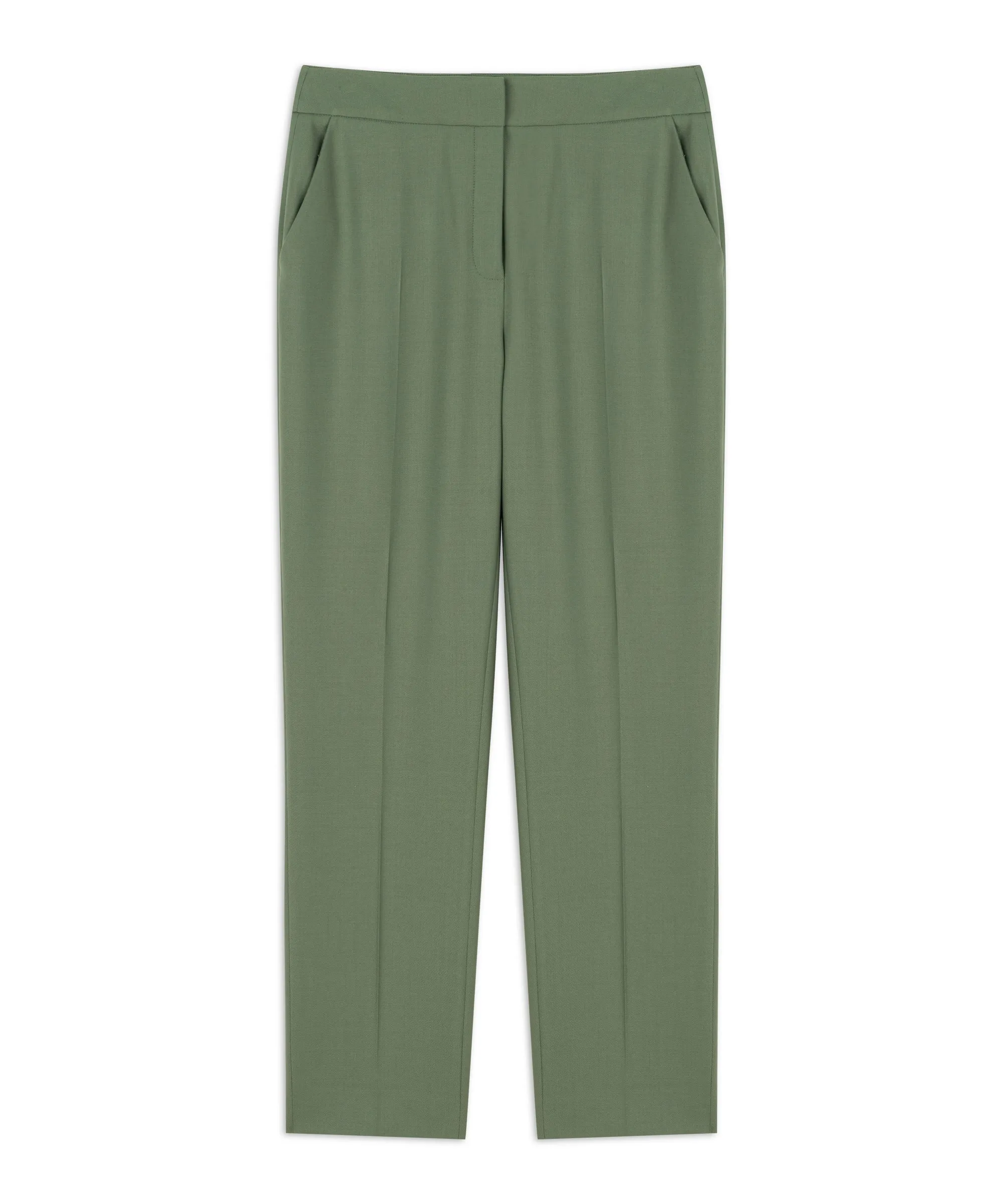 Machka Solid Relaxed Fit Trousers Light Green