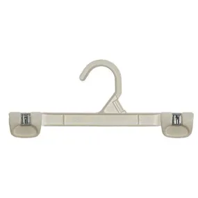 Mainetti 1001 White All Plastic Hangers With Sturdy Plastic Non-Slip Clips, Great For Pants/Skirts/Slacks/Bottoms, 10-Inch (Value Pack Of 200)