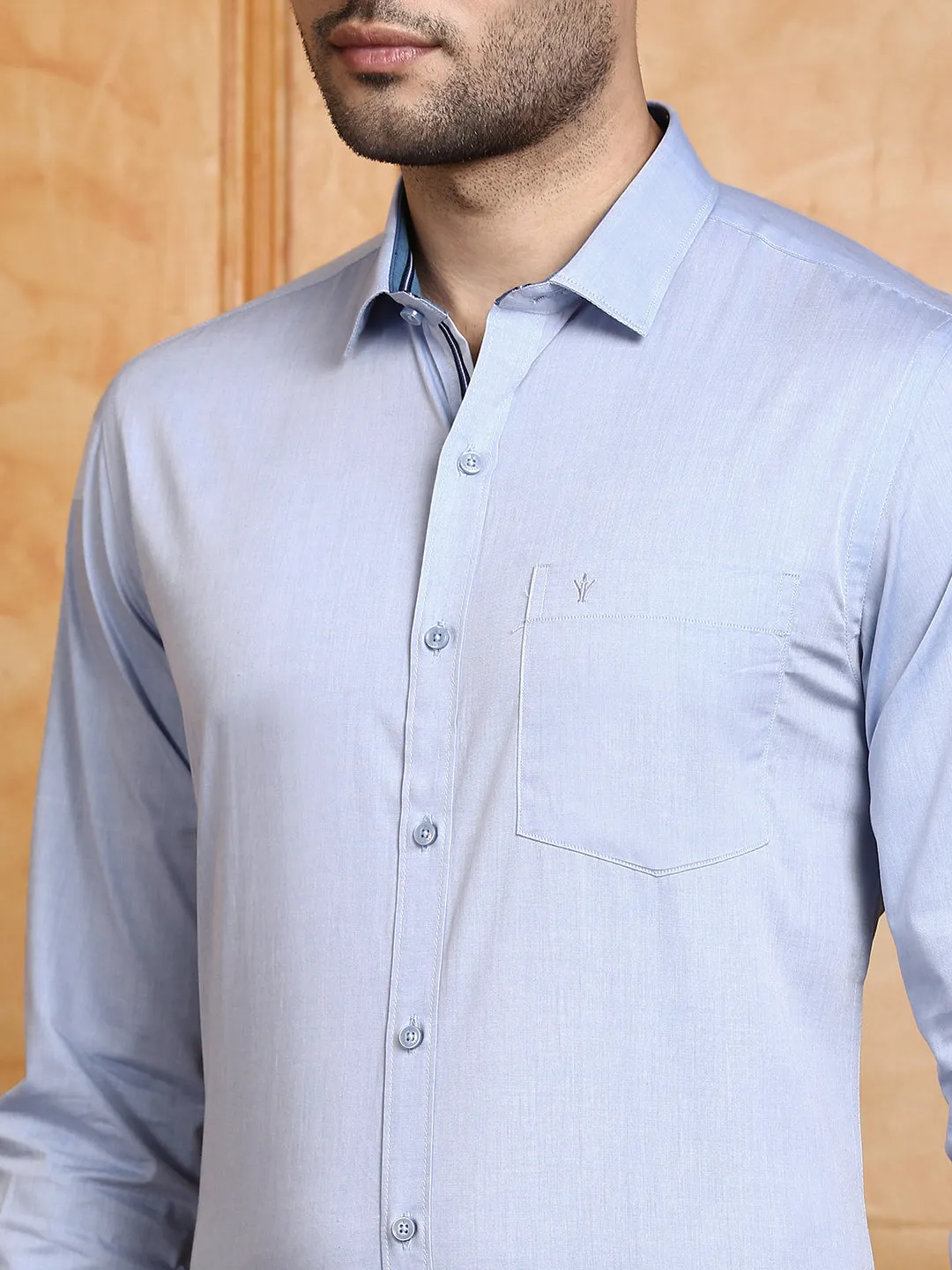 Men 100% Cotton Shirt Blue G119