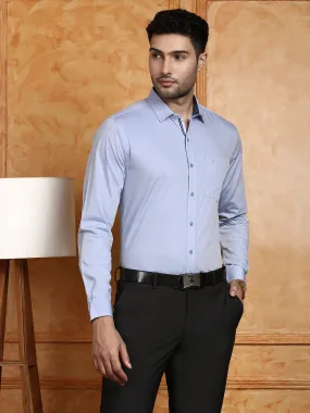 Men 100% Cotton Shirt Blue G119