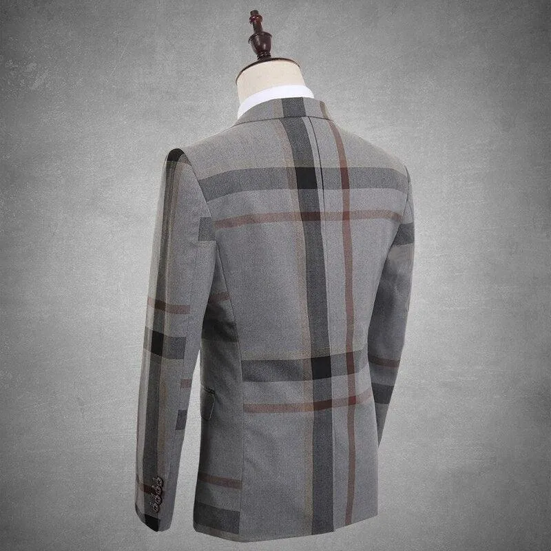 Men Suit - Georginio Plaid 3-Piece Suit