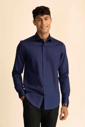 Midnight Blue Sateen Shirt