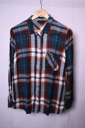 Papaya Large Check Button-Down Shirt