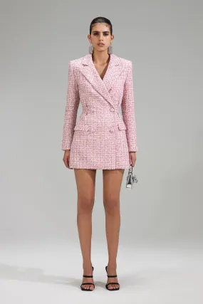 Pink Boucle Tailored Mini Dress