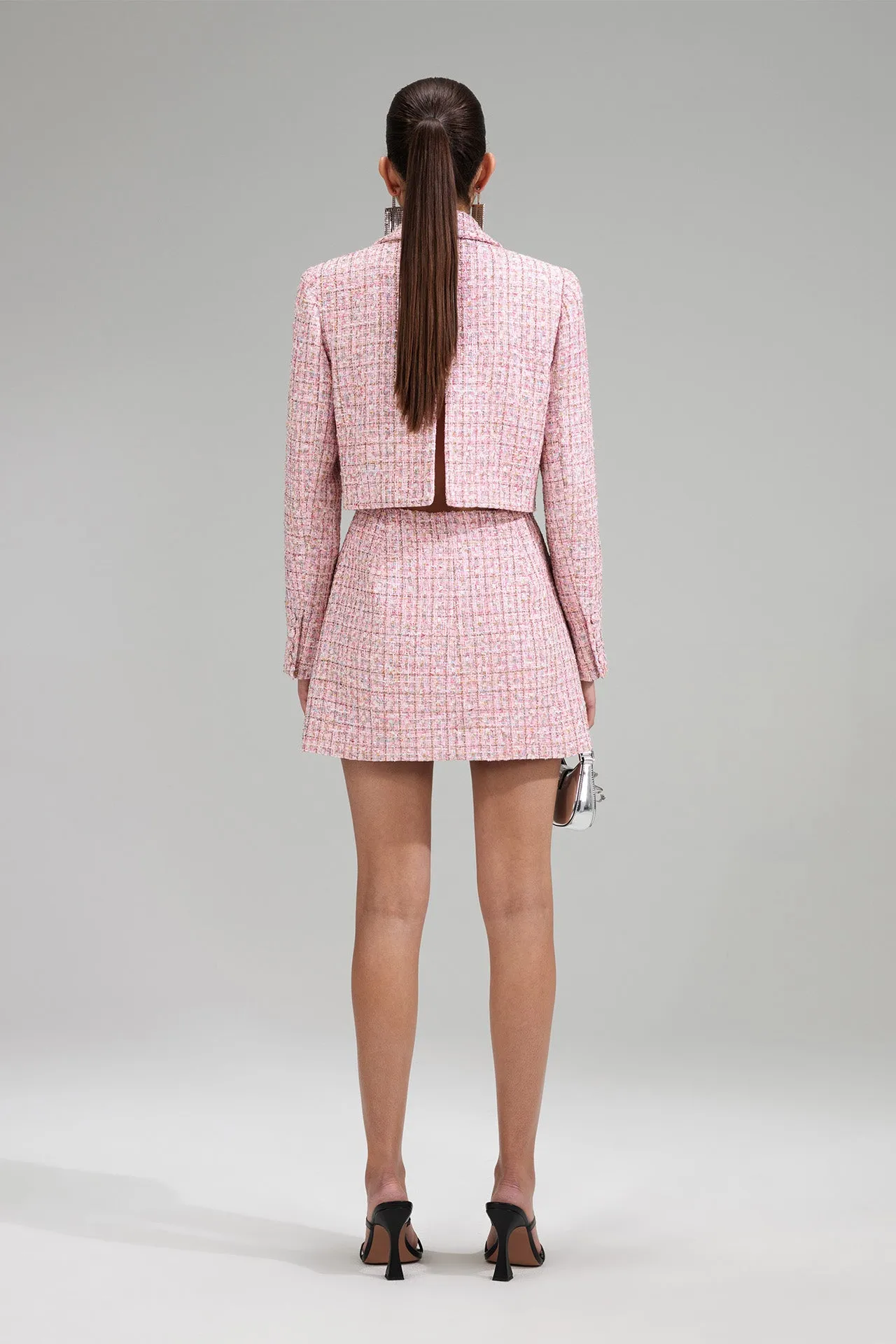 Pink Boucle Tailored Mini Dress