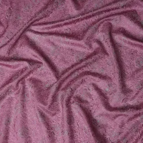 Plum Indian Tussar Silk Fabric with Silver Embroidery, 110 cm Width-D20945