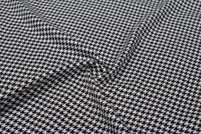 Precut of 1 Meter White & Black Tweed Wool Houndstooth Fabric