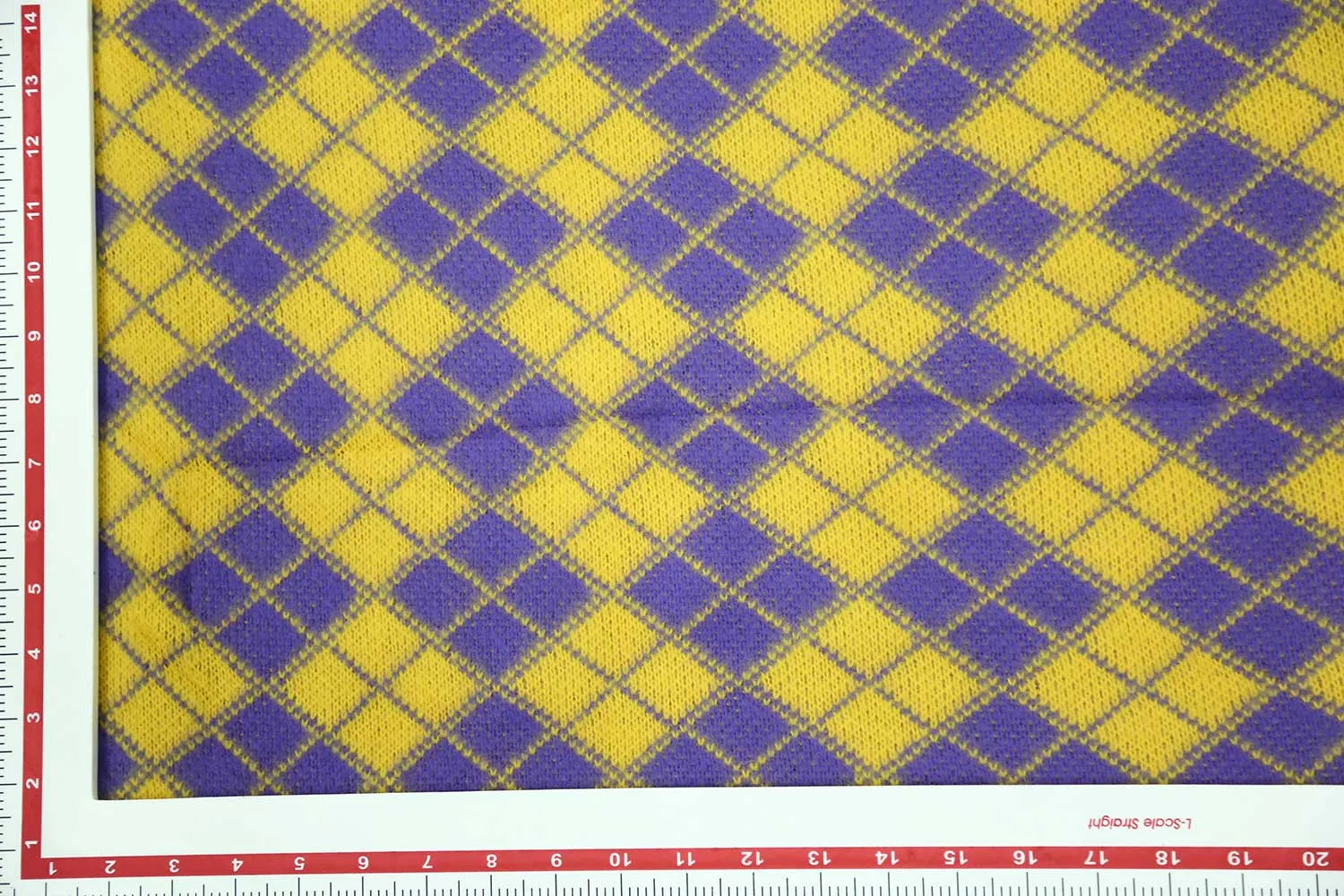 Precut of Yellow & Violet Acro Wool Knitted Fabric