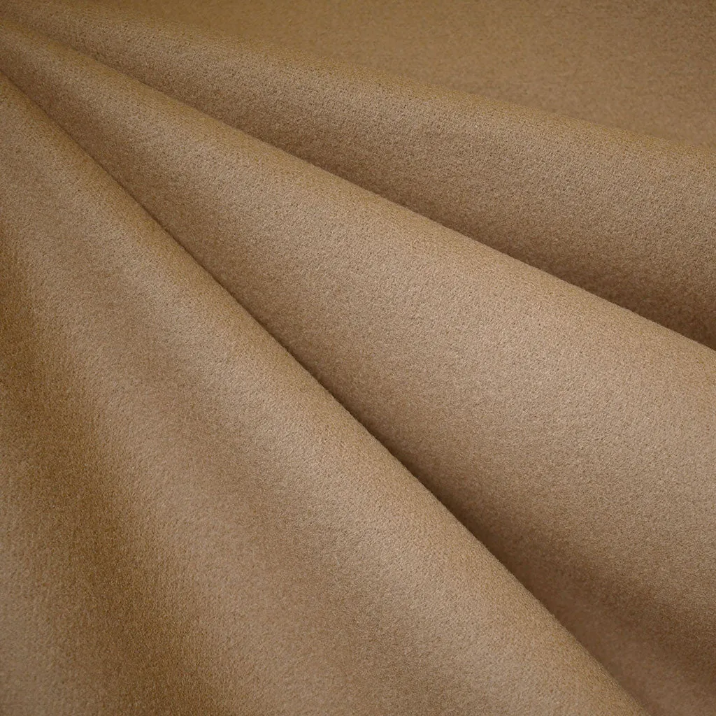 Reversible Double Face Melton Wool Coating Camel/Black