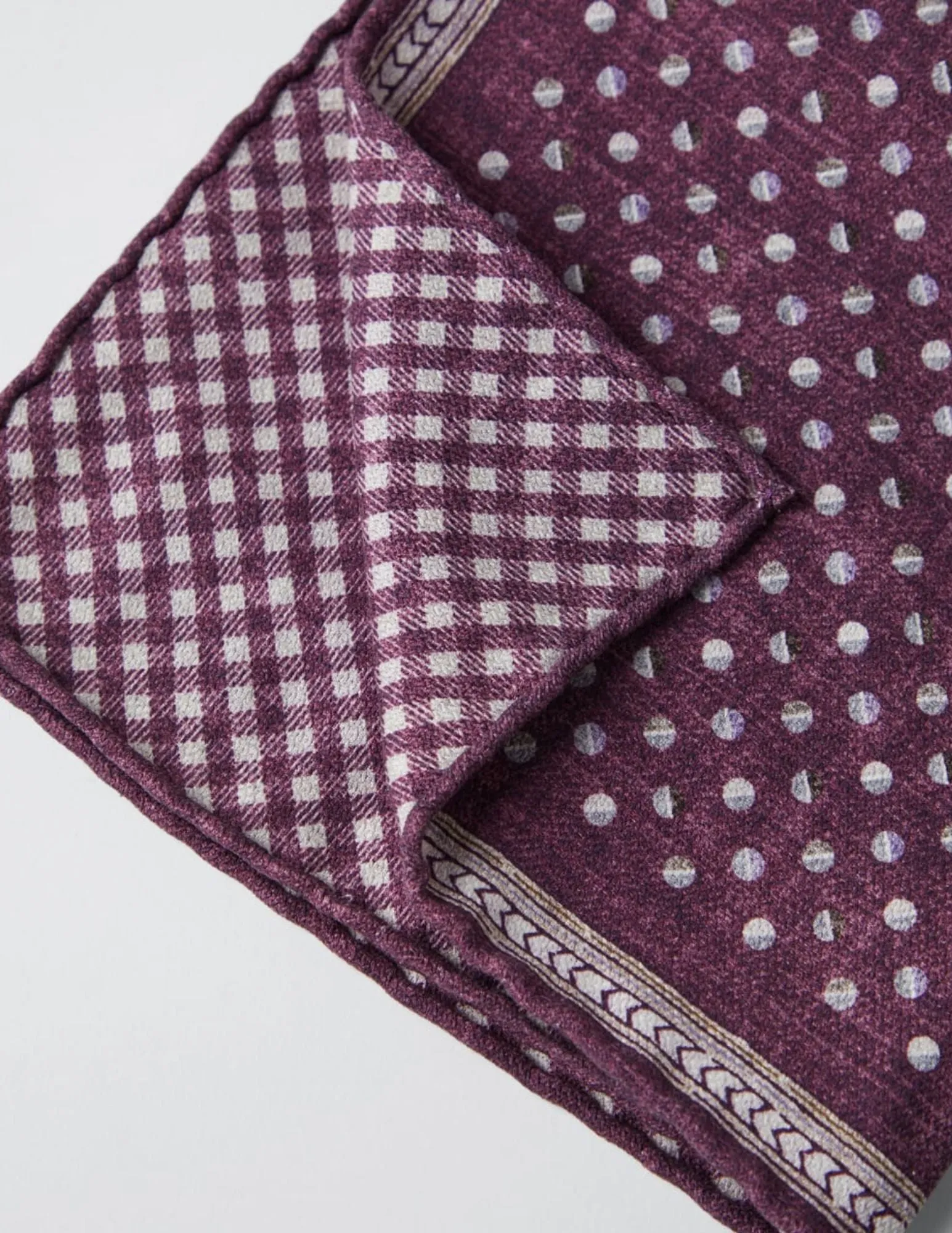 Reversible Silk Pocket Square | Purple