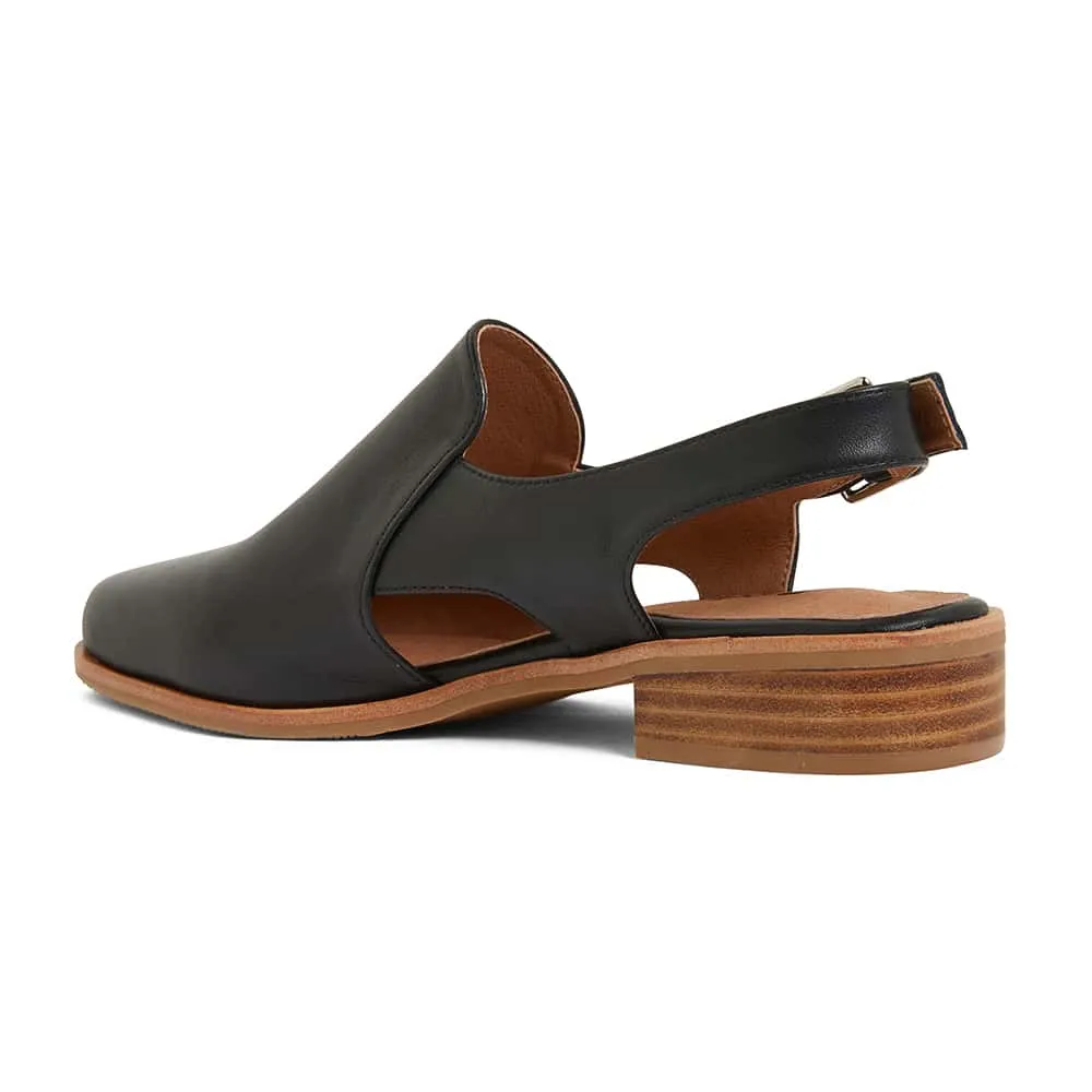 Santiago Sandal in Black Leather