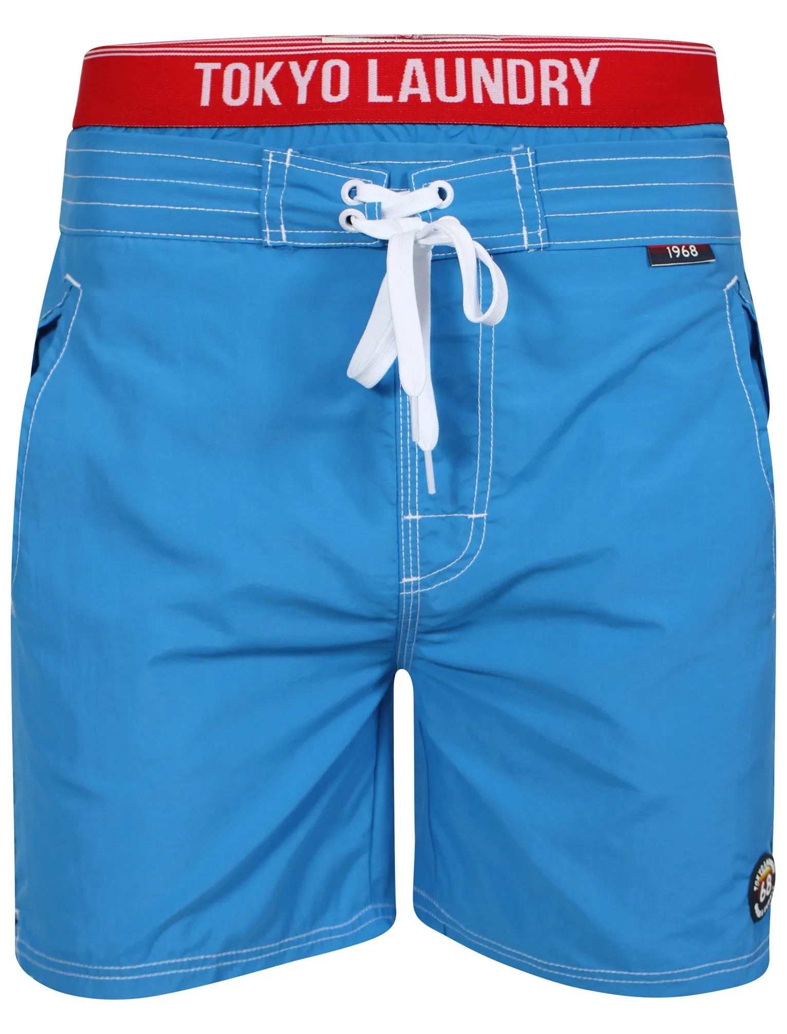 Schader Swim Shorts with Waistband Insert in Blue - Tokyo Laundry