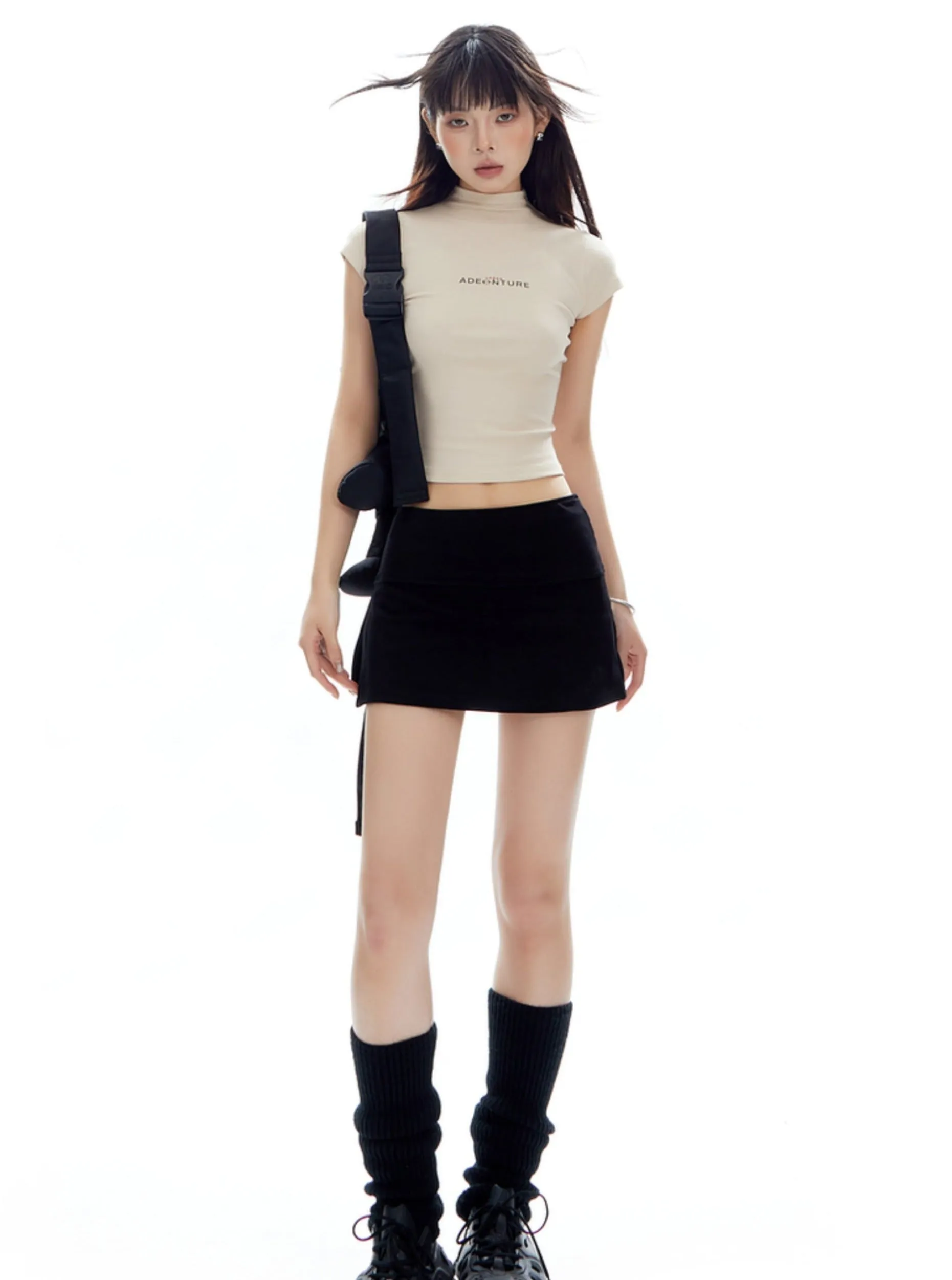 Sleek Noir Active Mini Skirt