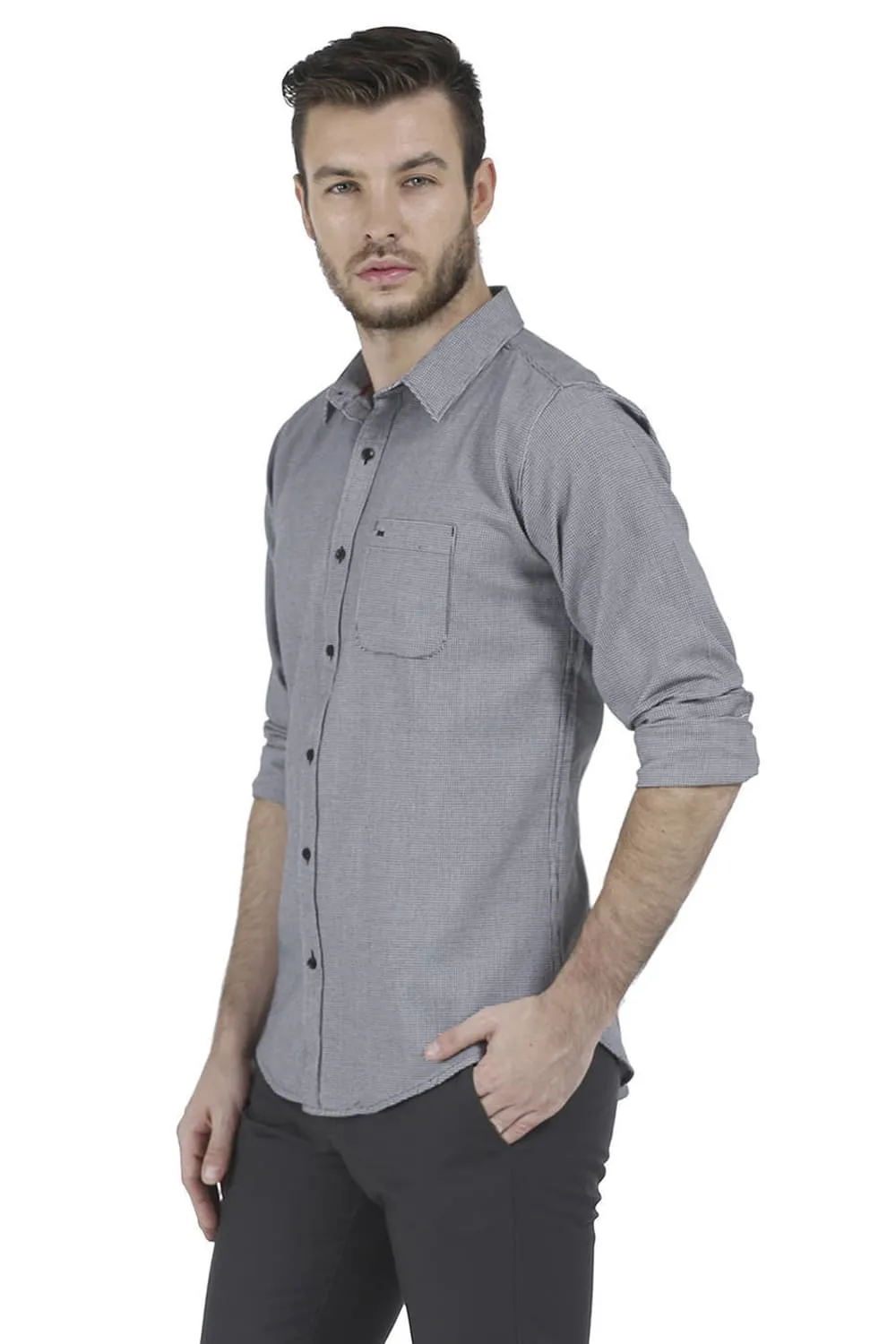 Slim Fit Houndstooth Dobby Shirt