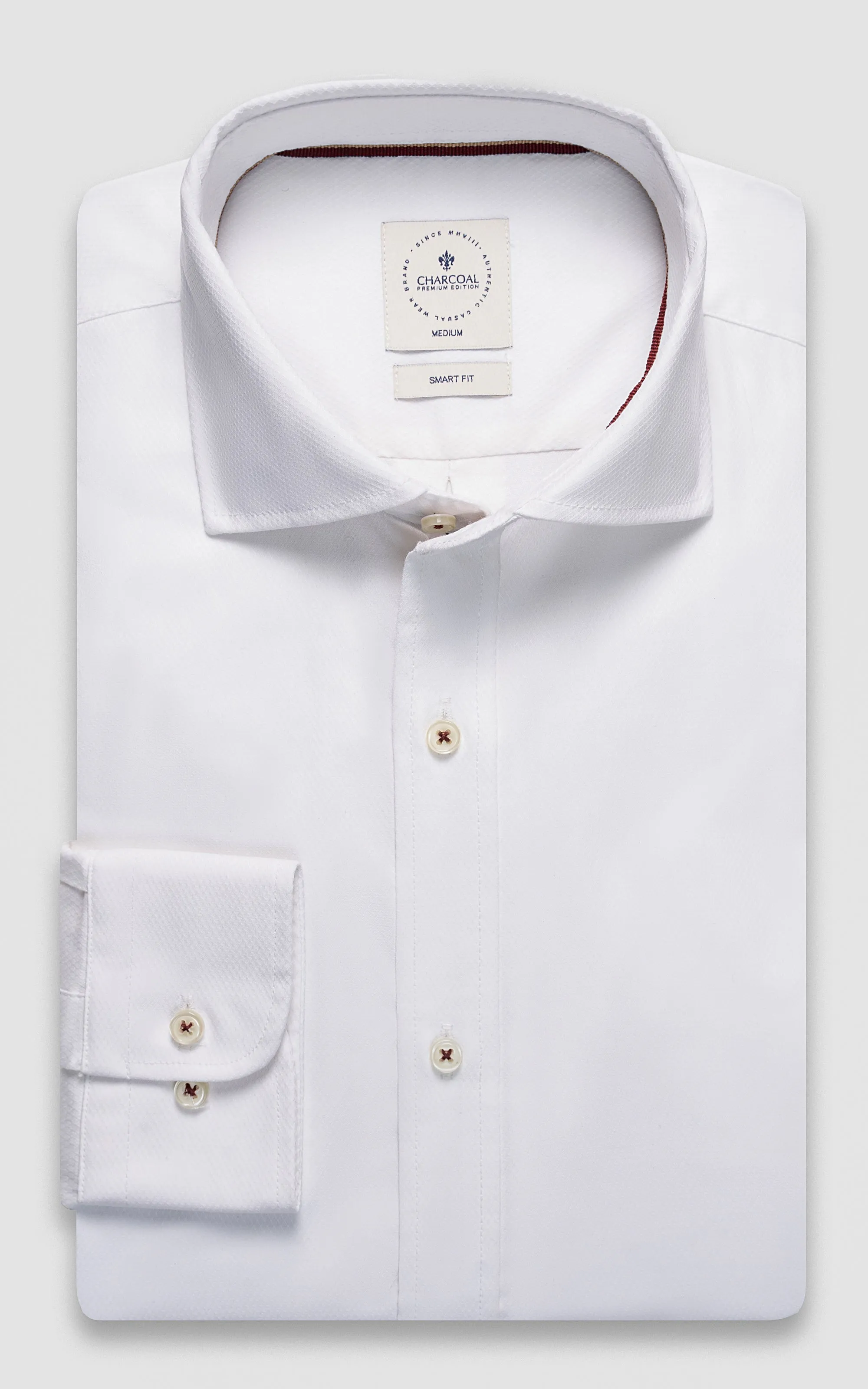 SMART SHIRT WHITE SELF TEXTURED