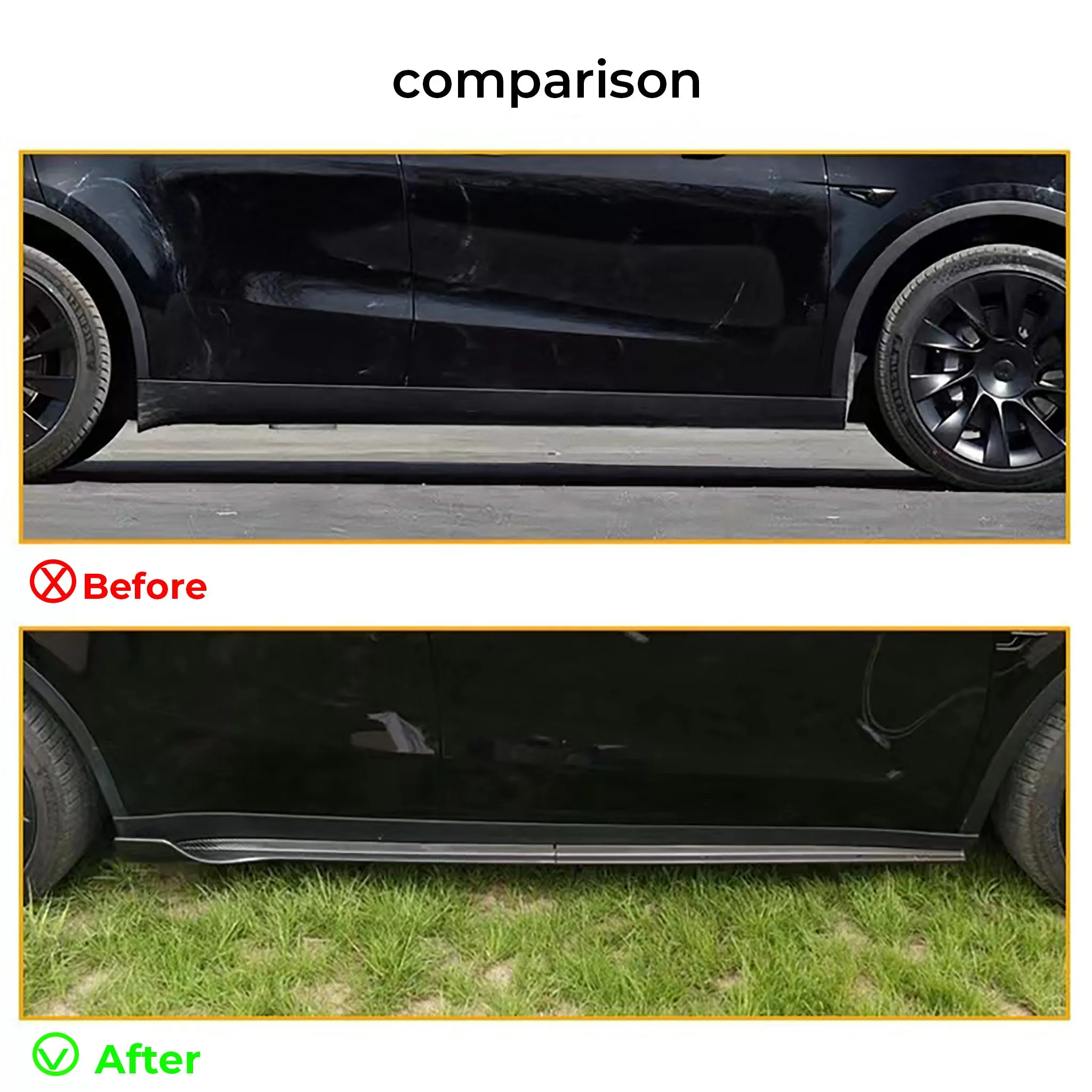 Sporty ABS Plastic Side Skirts for Tesla Model Y (2020 )