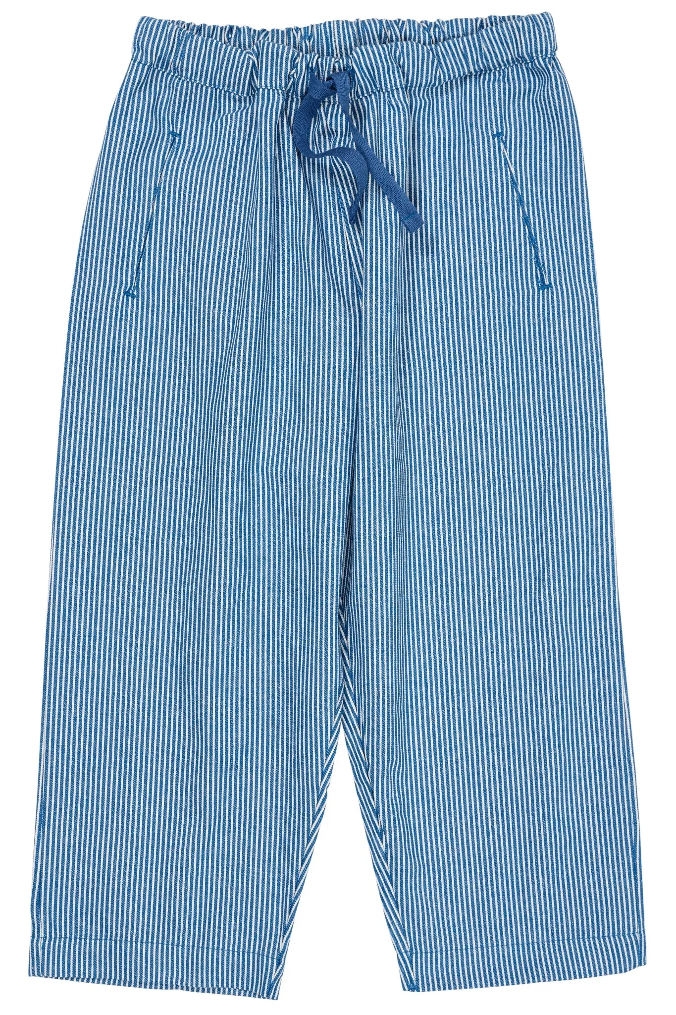 STRIPED YARNDYED PANTS - SHARP BLUE STRIPE