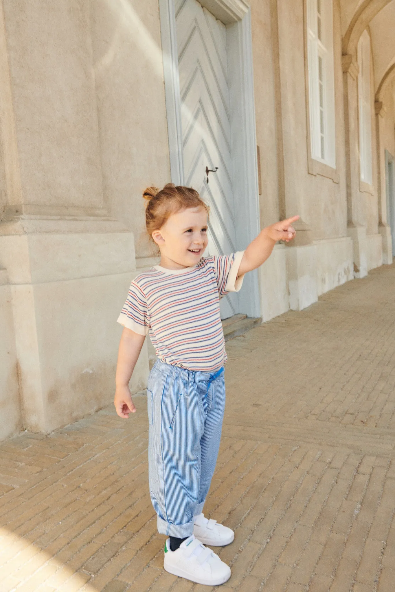 STRIPED YARNDYED PANTS - SHARP BLUE STRIPE