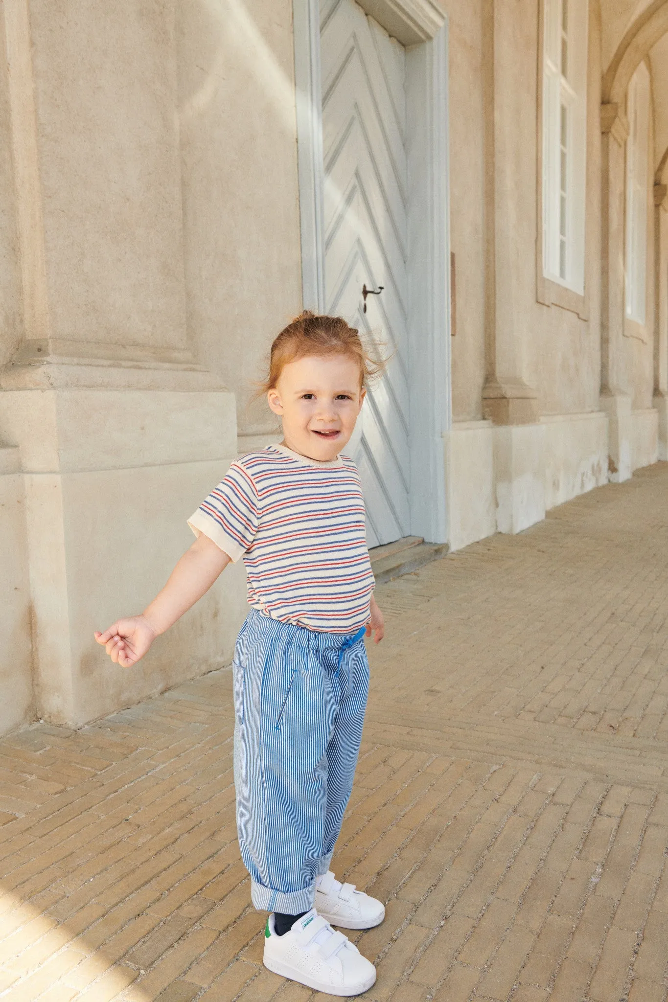 STRIPED YARNDYED PANTS - SHARP BLUE STRIPE