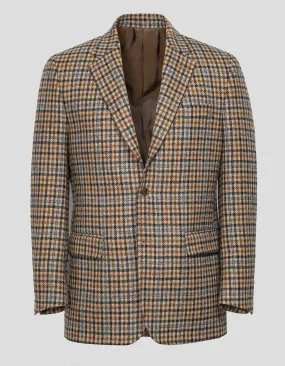 TAN CHECK WITH BLUE PANE SPORT COAT