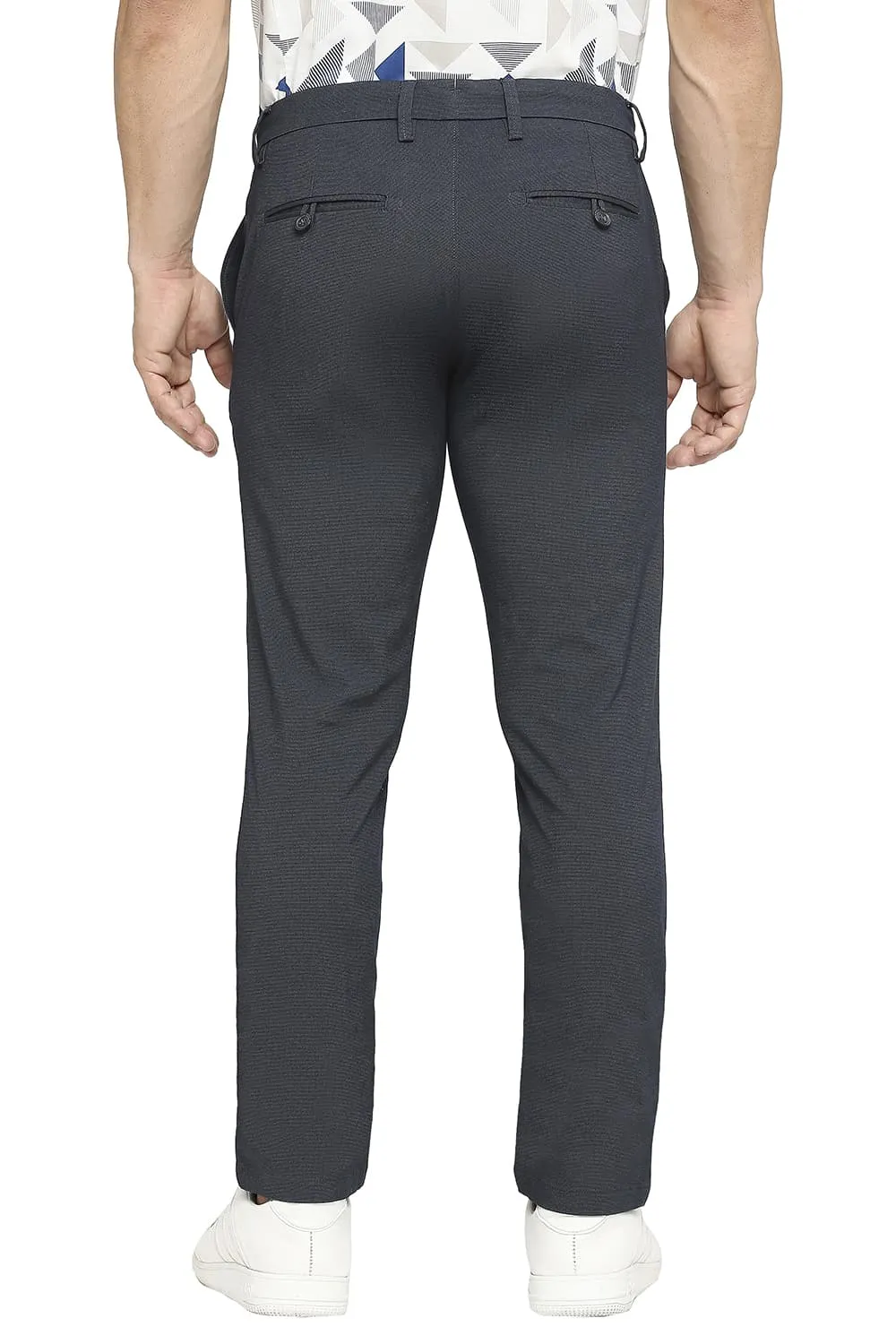 Tapered Fit Cotton Ployester Stretch Dobby Trousers